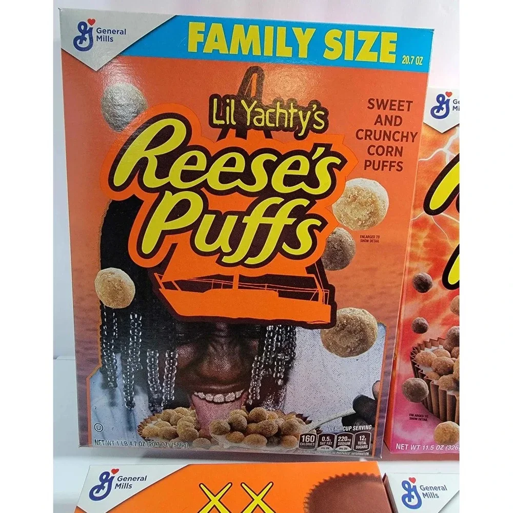 GM REESE'S Puffs Kaws & Travis Scott & Lil Yachty SEALED Boxes Lot 4 NEW
